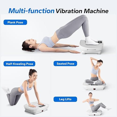 MERACH Vibration Plate, Whole Body Workout Powerful Quiet Vibration Plate Exercise Machine for Weight Loss and Shaping, Auto or Manual Speed Control, Built-in Bluetooth Speaker thumbnail 8