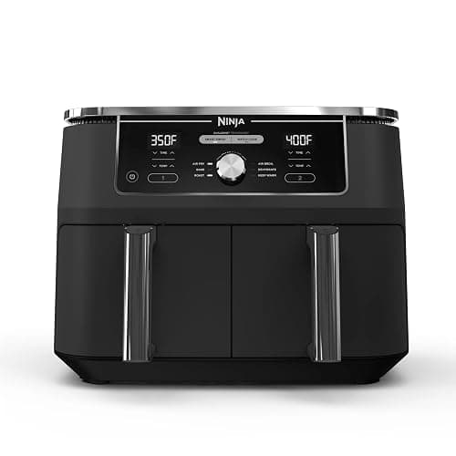 Ninja DZ401 Foodi 10 Quart 6-in-1 DualZone XL 2-Basket Air Fryer with 2 Independent Frying Baskets, Match Cook & Smart Finish to Roast, Broil, Dehydrate for Quick, Easy Family-Sized Meals, Grey - Image 1