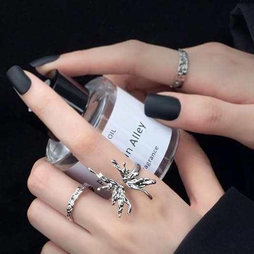 8 Pcs Vintage Silver Rings Sets Y2k Goth Coquette Grunge Chunky Stacking Rings For Women Aesthetic Accessories Jewlery Boho Silver Statement Ring Gift thumbnail 3