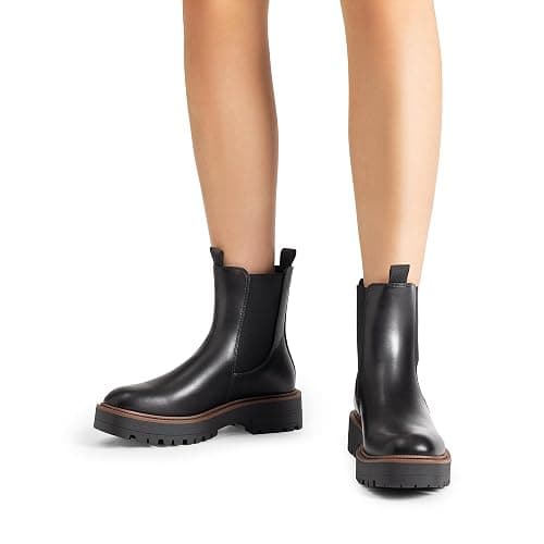 DREAM PAIRS Women's Chelsea Ankle Boots Square Toe Fashion Low Heel Lug Sole Platform Fall Booties Shoes thumbnail 7