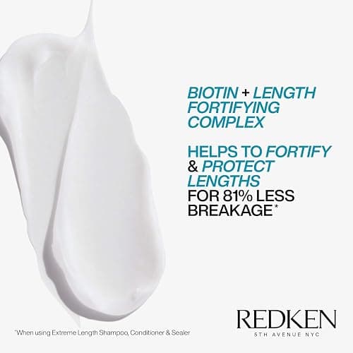 Redken Extreme Length Biotin Conditioner For Longer Hair – Promotes Healthy Hair Growth, Strengthens & Detangles Damaged Hair, Infused With Biotin & Castor Oil​ thumbnail 6