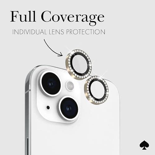 kate spade new york iPhone 15 / iPhone 15 Plus Camera Lens Protector with Aluminum Ring - Crystal thumbnail 4