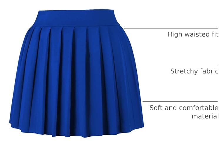 COOUFE Women Pleated Mini Skirts Ruffle Club Y2k Role Play A-line Skater Skirt Casual Stretchy Uniform for Girls thumbnail 4