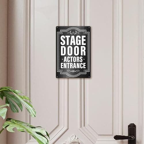 Stage Door Theater Room Metal Signs Wall Decor 12 X 8 Inches, Movie Musical Theater Decor for Actor Actress Dancer Singer, Movie Night Supplies, Musical Theater Gifts thumbnail 2