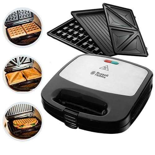 Russell Hobbs Appareil Croque Monsieur [Multifonction 3 en 1] Fiesta (Gaufrier, Sandwich, Gril, Plaques antiadhésives lavables au lave-vaiselle, extensible : cake pop, mini donut, churros) 24540-56 thumbnail 4