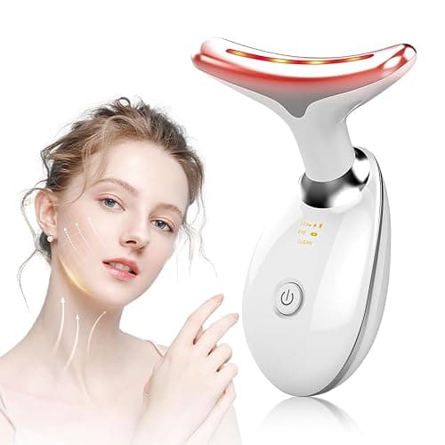 Appareil Anti Rides Visage, Appareil Massage Visage 7 Couleurs, 3 Modes 45°C EMS Appareil de Massage Gua Sha Lifting Visage, Anti-Âge Raffermissant Face Cou Double Menton Masseur Lift - Image 1