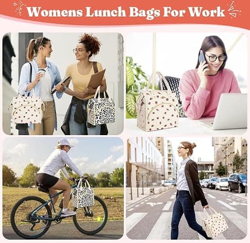 Lunch Bag Women Insulated Lunch Box Wide-Open Lunch Tote Bag Large Drinks Holder Durable Nylon Thermal Snacks Organizer for Men Adults Work Picnic Hiking Beach Fishing, Black Panther Corduroy - Cow Corduroy thumbnail 7
