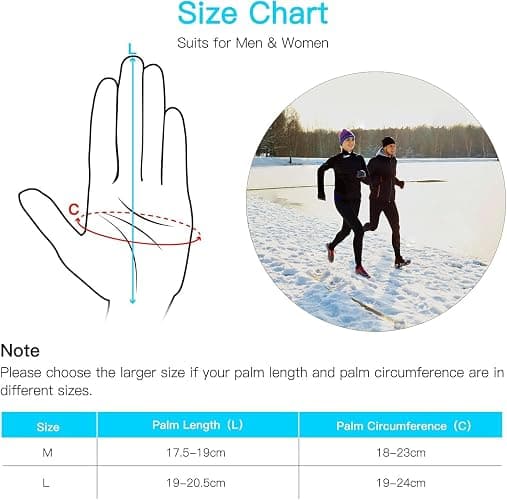 Unigear Lightweight Running Gloves, Touch Screen Anti-Slip Warm Gloves Liners for Cycling Biking Sporting Driving for Men Women thumbnail 6