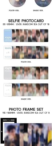 ZEROBASEONE YOUTH in the SHADE 1st Mini Album CD+POB+Artbook+Selfie photocard+Photo frame set+Layer card+Sticker+Zerose coaster+Tracking ZB1 (YOUTH Version) thumbnail 4