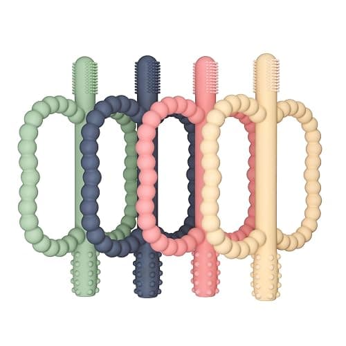 WALULAN Baby Silicone Teething Toys, Teether Sticks for Babies,3-36 Months | Silicone Teether Tubes for Baby Girl,BPA Free, Anti-Choking Design, Infants Toddler Sensory Chew Toys, for 0-6-12 Months - Image 1