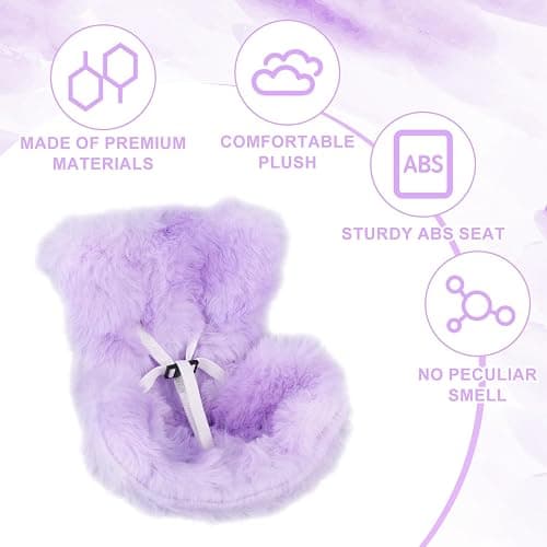 Doll Car Seat, Plush Safety Seat Vent Clip with Vent Clips for 17cm Dolls Carseat Baby Stroller Stylish Toy Ornaments for Vehicle Home Furniture Decorations Desktop Display (Purple) thumbnail 4