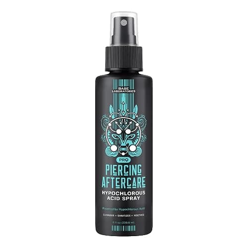 BASE LABORATORIES Piercing Aftercare Hypochlorous Acid Spray PRO 8 oz, HOCl | Ear Piercing Cleaner, Nose Aftercare Spray, HOCl Saline Mist, Keloid Bump Care, Wound Wash, Belly Piercing thumbnail 8