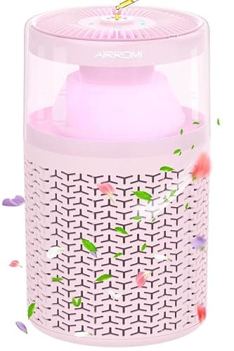 AIRROMI Pet Air Purifier for Home & Bedroom, HEPA Activated Carbon Filter, Removes Pet Dander & Odor, Allergies, Smoke, Hair, Night Light, Fragrance Sponge, Up to 658 ft², A2002 Pink - Image 1