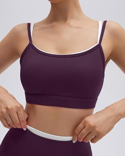 SUUKSESS 2 Piece Workout Sets Layered Sports Bra Yoga Gym Biker Shorts thumbnail 5