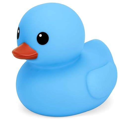 Jumbo Rubber Duck Bath Toy - 8" Giant Ducks Big Duckie Baby Shower Birthday Party Favors (Blue) - Image 1