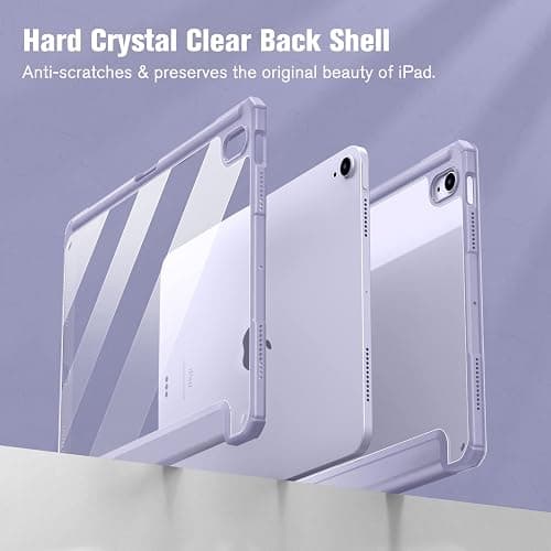 Fintie Hybrid Slim Case for iPad Air 11-inch M3 (2025) / M2 (2024), iPad Air 5th (2022) / 4th Generation (2020) 10.9 Inch - Shockproof Cover with Clear Back Shell & Pencil Holder, Lilac Purple thumbnail 6