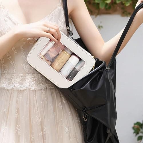 FFpaw Travel Clear Makeup Bag Set, TSA Approved Cosmetic Bag Case with Zipper Portable Makeup Pouch Toiletry Bag Women Traveling Cosmetic Organizer Storage Bag Car Organizer Car Essentials for Women thumbnail 4