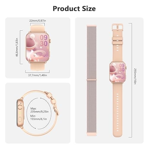 Blackview Smart Watch for Women, 1.91" HD Fitness Watch with LED Flashlight, Heart Rate SpO2 Sleep Stress Monitor, 120+ Sports Modes, Waterproof Step Counter, Bluetooth Call Smartwatch for iOS Android thumbnail 8