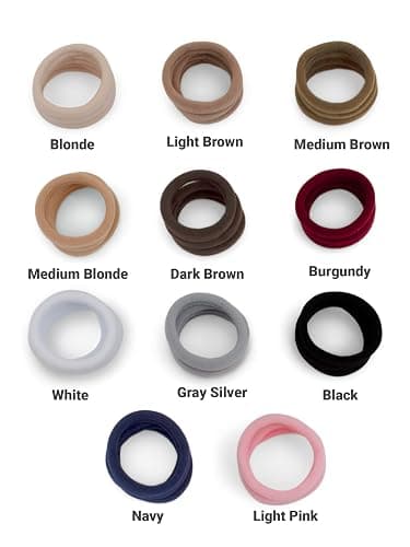 Cyndibands Seamless Hair Ties - Neutrals - Extra Gentle Soft and Stretchy Nylon Fabric Ponytail Holders - 12 Count thumbnail 5
