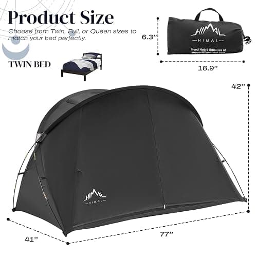 uniHimal Bed Tent Canopy Twin, Blackout Portable Sleep Tent Easy Setup, Breathable Mesh, Privacy Curtains for Adults, Ideal for Indoor thumbnail 3