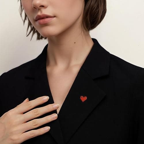vintage 8-bit pixel style heart-shaped enamel lapel pins - game-themed cute alloy brooch, perfect accessory for female gamers, ideal for jackets, backpacks, and other clothing thumbnail 4