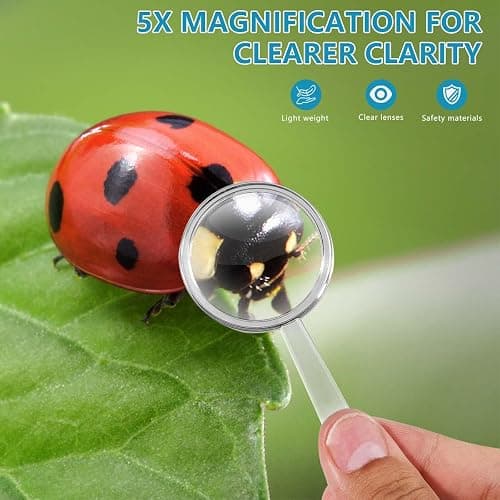 OBTANIM 20 Pack Mini Plastic Handheld Magnifying Glasses Portable Reading Magnifier for Senior and Kids, Hand Lens 5X Magnifier for Home, Indoor and Outdoor Use thumbnail 4