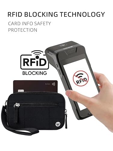 WESTBRONCO Wristlet Wallets for Women Nylon Quilted RFID Wallet with 3 Zipper Purse for Travel thumbnail 5