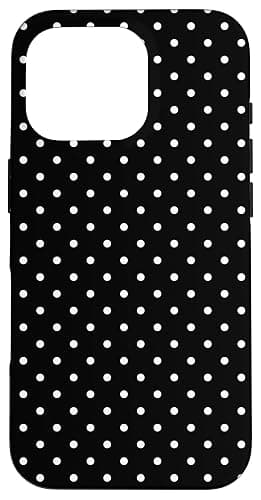 Polka Dot Pattern Black and White, Women Girls Polka Dots Case for iPhone 16 Pro - Image 1