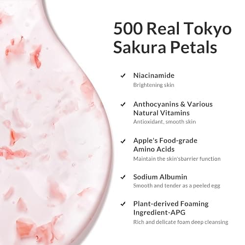 Kustie Cherry Blossom Petal Body Wash with Real Sakura Extract & Niacinamide - Hydrates & Softens Skin with Hyaluronic Acid - Antioxidant-Rich, Free From Parabens, Sulfates & Phthalates, 16.9 Fl Oz thumbnail 2