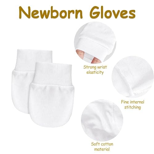 Baby Mittens No Scratch Mittens Infant Soft Gloves Mittens for 0-6 Months Boys Girls thumbnail 5