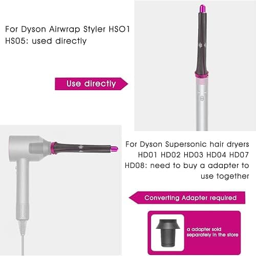1 Pair 20mm/0.78 inch Long Curling Barrels Attachment for Dyson Airwrap Styler, Hair Curl Barrels Attachment Parts thumbnail 2