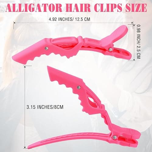 Havawish 12 Pcs Alligator Clips for Hair Styling Matte Alligator Crocodile Clips for Women Hair Sectioning(Pink) thumbnail 2