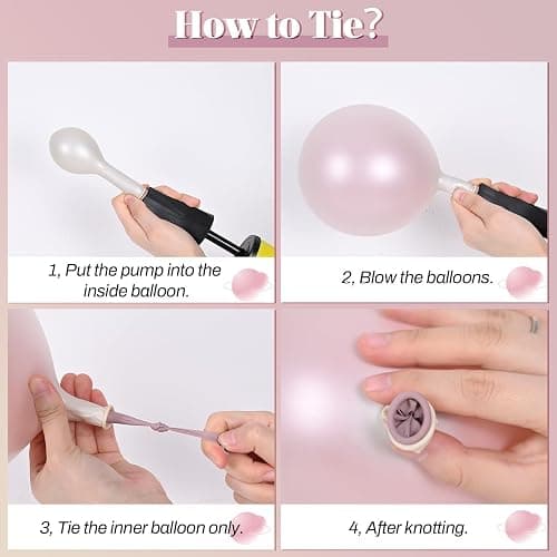 Double Stuffed Pearl White and Pink Balloons, 50pcs Double Stuffed Pearl Sand White Dusty Retro Pink Latex Balloons for Women Girls Boho Birthday Party Baby Shower Bridal Shower Wedding Engagement thumbnail 6
