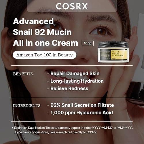 COSRX Snail Mucin Duo - Snail 92 Cream & Snail 96 Essence, Daily Face Gel Moisturizer and Hydrating Serum for Face with Snail Secretion Filtrate, Korean Skin Care thumbnail 3