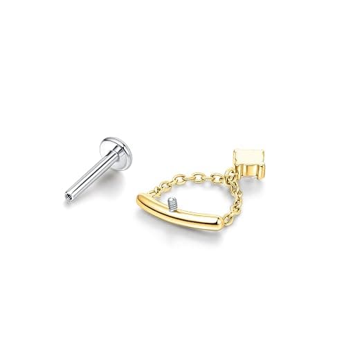 limerencia F136 Hypoallergenic Titanium 18G Internal Thread Piercing Jewelry,6mm 8mm 10mm G23 Flat Back Stud Earring for Women Men Tragus Cartilage Helix Conch Medusa Nose(1PC) thumbnail 5