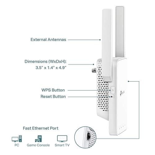 TP-Link AC1200 WiFi Extender, 2025 Wirecutter Best WiFi Extender, 1.2Gbps Home Signal Booster, Dual Band 5GHz/2.4GHz, Up to 1600 Sq.ft and 32 Devices, EasyMesh Compatible, One Ethernet Port (RE315) thumbnail 6