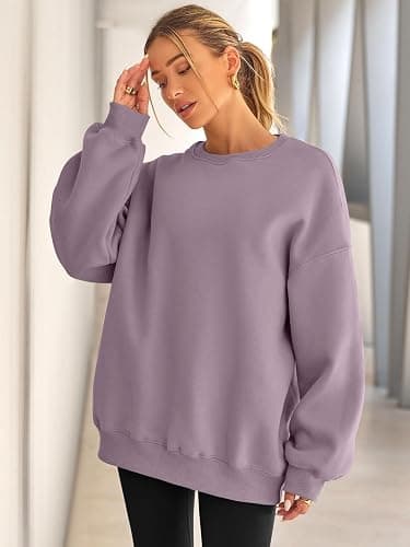 EFAN Womens Oversized Sweatshirts Hoodies Fleece Crewneck Sweaters Casual Tops Comfy Fall Fashion Outfits Winter Clothes 2025 thumbnail 3
