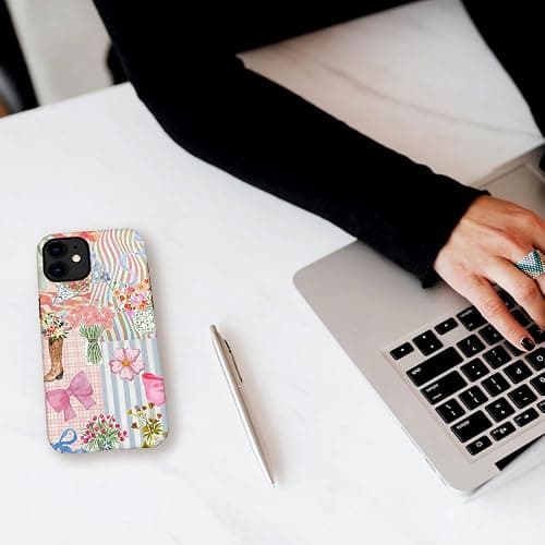 TnXee Case Compatible with iPhone 11,Fall Prevention Hybrid 2-Layer Hard Shell Cases for Girls Boys,Pink Bow Ribbon Collage thumbnail 7