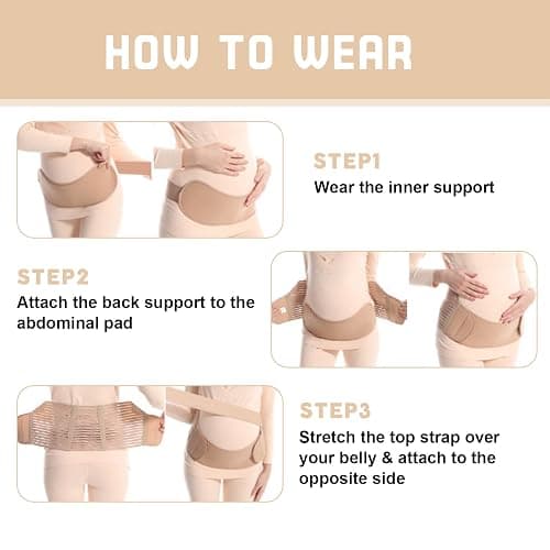 ACCUBIO Maternity Belly Band for Pregnant Women, Maternity Belt, Pregnancy Belly Support Band for Abdomen,Breathable and Adjustable Belly Brace, Relieve Waist and Back Pain (XXL) thumbnail 6