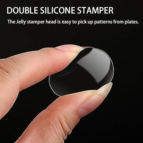 French Tip Nail Stamp Nail Stamper Clear Silicone Nail Stamping Kit Nail Stamper Kit French Nail Stamper with Scraper Nail Art Brushes for French Manicure Home DIY Nail Salon 5 Pcs thumbnail 4
