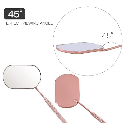 Pretty memory Lash Mirror, 2.2Inches Stainless Steel Makeup Eyelash Mirror, Eyelash Extensions Accessories Supplies, Lash Tech Must Haves (Rose Gold) thumbnail 5