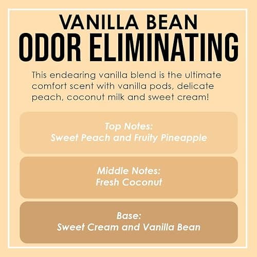 Vanilla Bean Odor Eliminating Highly Fragranced Candle - Eliminates 95% of Pet, Smoke, Food, and Other Smells Quickly - Up to 80 Hour Burn time - 12 Ounce Premium Soy Blend thumbnail 4