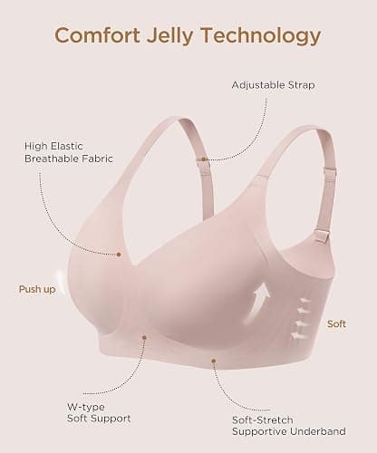 habibee Bra for Women No Underwire Comfort Seamless Bras Push Up Wireless Bras Full Coverage Bralettes, Bra Extender thumbnail 8