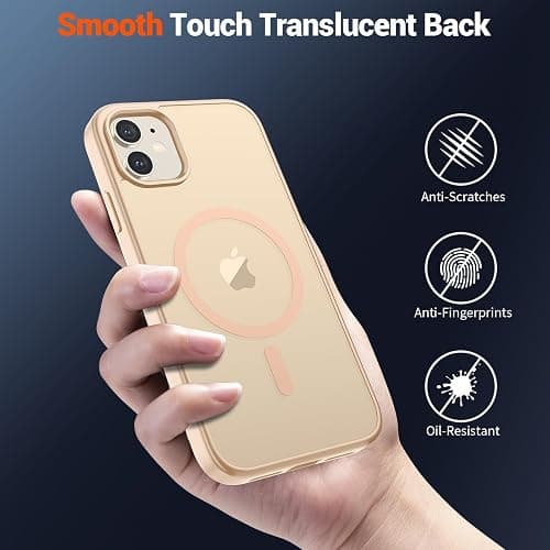 SUPFINE Magnetic for iPhone 12 Case/iPhone 12 Pro Case (Compatible with MagSafe)(Military Grade Drop Protection) Slim Translucent Matte Shockproof with Anti-Fingerprint Phone Case,Sand Pink thumbnail 6