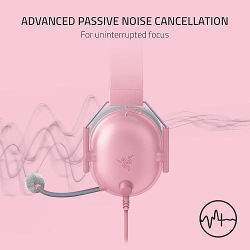 Razer BlackShark V2 X Gaming Headset: 7.1 Surround Sound - 50mm Drivers - Memory Foam Cushions - for PC, PS4, PS5, Switch - 3.5mm Audio Jack - Quartz Pink thumbnail 5