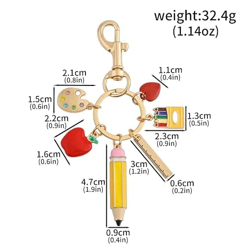 SORGERLY Fruit Bag Charm Keychain - Gold Key Chain, Cute Purse Handbags Accessories - Beautiful Gift for Women thumbnail 6