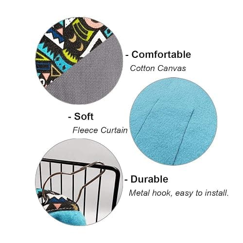 RIOUSSI Guinea Pig Hideout Hideaway Corner Fleece Toys Cage Accessories | Reversible Sides | Soft Fleece Fabric | Come with Hooks | Guinea Pig Hammock for Small Animals | Blue, Triangle thumbnail 4