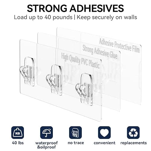 YASONIC Shower Caddy 6 Pack Rustproof shower Organizer, Large Capacity Shower Shelves for inside shower, Bathroom Organizers and Storage with Soap Holder and 12 Hooks, Adhesive Shower storage, Black - Black - XL size thumbnail 6
