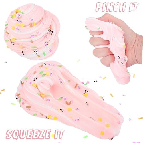 Pink Peach Butter Slime Kit, with Fun Panda Slime Add Ins, Soft Non-Sticky, Scented Slime Kit for Kids, Birthday Gifts for Boys & Girls, Classroom Rewards, DIY Stress Relief Toy (300 ml) thumbnail 5