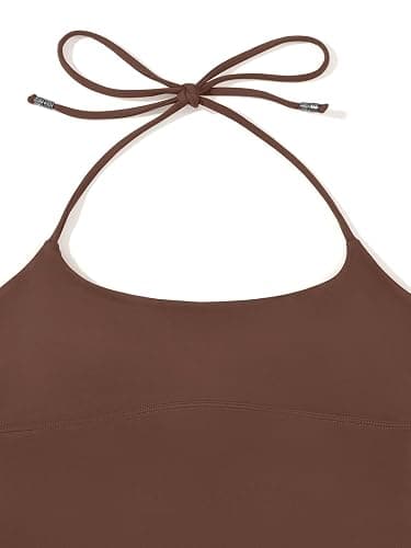 REORIA Women's Sexy Halter Backless Double Lined Tank Top Y2k Trendy Camisole Crop Tops thumbnail 5